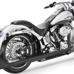 Freedom Performance Exhaust 39" Sharktail True-Duals Complete Pitch Black Series (2.5") 1997-2006 Harley-Davidson Softail