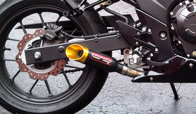 Radiant Cycles Shorty GP Exhaust Motorcycle Slipon Short Muffler Pipe for 2013-2018 Honda CBR500R CBR 500 R BLACK 