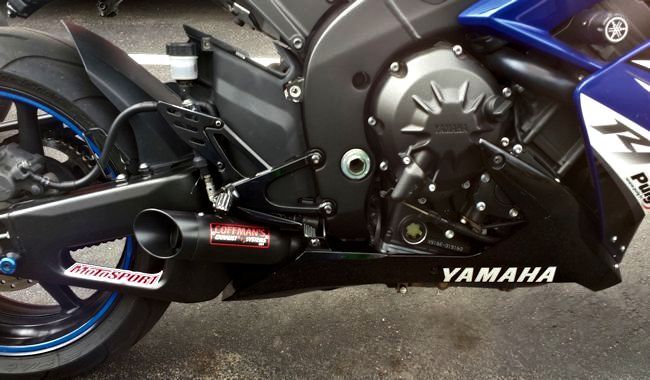 Coffmans Shorty Exhaust for Yamaha R1 Sportbike with Black Tip 2007-2008 