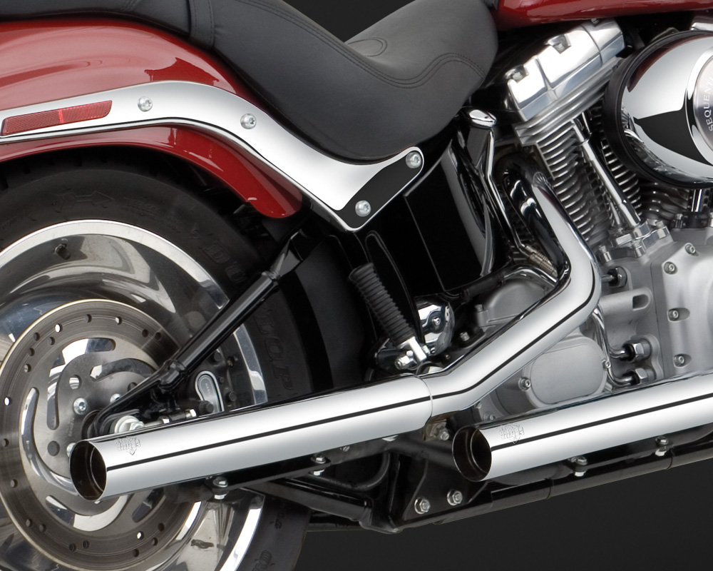 Vance & Hines Straightshots HS Slip-Ons Exhaust Chrome Harley Davidson ...