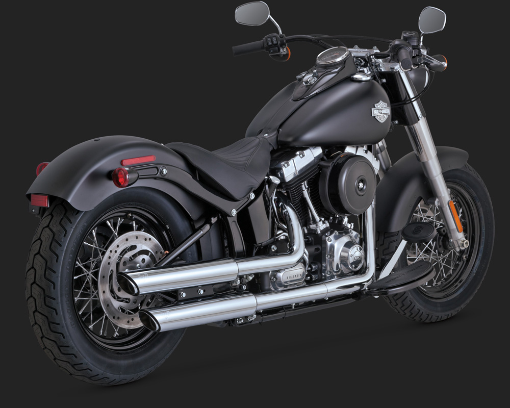  Vance  Hines  Twinslash 3 Slip Ons Exhaust  Chrome Harley  