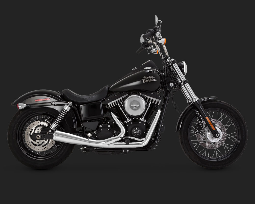 Vance & Hines 2-into-1 Upsweep Exhaust Chrome Harley ...