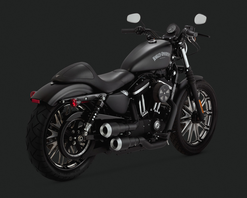 Vance & Hines Hi-Output Grenades 2 into 2 Exhaust Black/Pearl Nickle ...