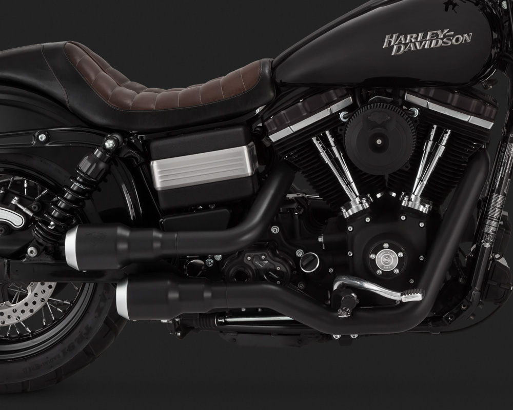 Vance & Hines Hi-Output Grenades 2 into 2 Exhaust Black/Pearl Nickle ...