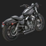 Vance & Hines Shortshots Staggered for V-Twin Exhaust Black Harley Davidson Sportster 2004-2013