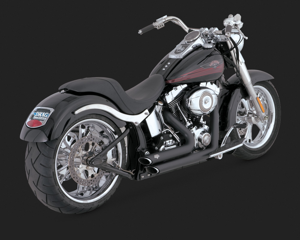 Vance & Hines Shortshots Staggered for V-Twin Exhaust Black Harley Davidson  Softail 1986-2011