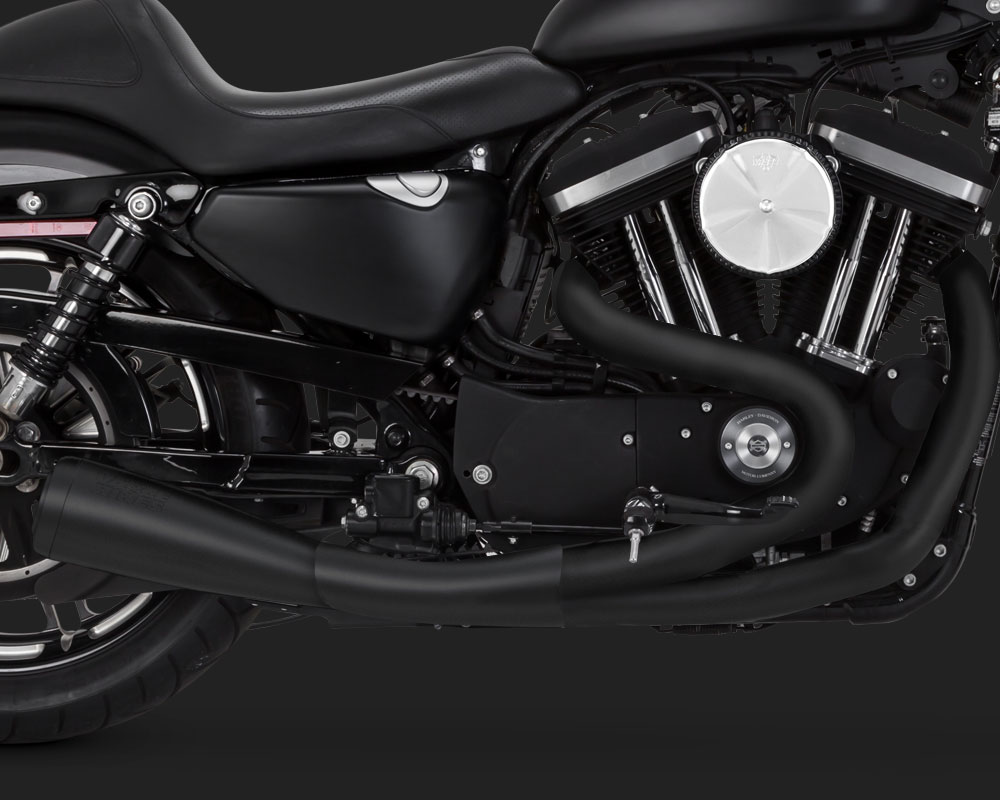 Vance & Hines 2-into-1 Upsweep Exhaust Exhaust Black Harley Davidson ...