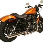 Rush Exhaust Rush 3" Slip-On Mufflers Chrome Harley-Davidson XL 2014-2018