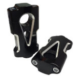 V-Twin Manufacturing Canada - V-Tech Black Flat Handlebar Riser Set with Contrast Cut - 26-0937