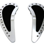 V-Twin Manufacturing Canada - Chrome Driver Half Moon with Rubber Footboard Set - 27-0824