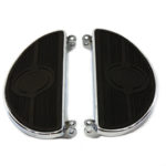 V-Twin Manufacturing Canada - Driver Chrome Footboard Set with Half Moon Shape - 27-0908