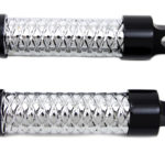 V-Twin Manufacturing Canada - Chrome Bullet Style Footpeg Set with Black Ends - 27-1081