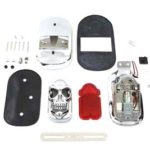 V-Twin Manufacturing Canada - Chrome Tombstone Tail Lamp Kit with Skull Grill - 33-0190