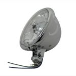 V-Twin Manufacturing Canada - 5-3/4  Round Clear Faceted Headlamp Assembly - 33-0293