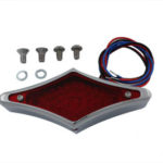 V-Twin Manufacturing Canada - Chrome Diamond LED Flat Back Tail Lamp - 33-0354