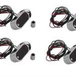 V-Twin Manufacturing Canada - Chrome Mini Marker Lamp Set LED with Red Lens - 33-0827