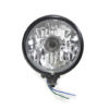 V-Twin Manufacturing Canada - Black 5-3/4  Round Faceted Headlamp Assembly - 33-1297
