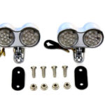 V-Twin Manufacturing Canada - Chrome Oval Tail Lamp Assembly Red and Amber LED - 33-1910