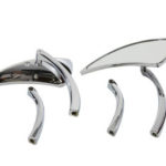 V-Twin Manufacturing Canada - Chrome Tear Drop Mirror Set with Solid Billet Stems - 34-0136