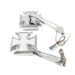 V-Twin Manufacturing Canada - Maltese Mirror Set Billet Chrome - 34-0681