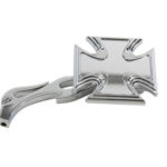 V-Twin Manufacturing Canada - Chrome Maltese Mirror with Billet Flame Stem - 34-0753