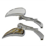 V-Twin Manufacturing Canada - Chrome Billet Tear Drop Mirror Set - 34-0864