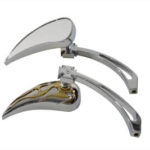 V-Twin Manufacturing Canada - Chrome Billet Tear Drop Mirror Set - 34-0868