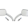V-Twin Manufacturing Canada - Chrome Tear Drop Mirror Set with Billet Stems - 34-1837