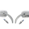 V-Twin Manufacturing Canada - Chrome Tear Drop Mirror Set with Billet Stems - 34-1837 - Image 2