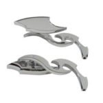 V-Twin Manufacturing Canada - Lucifer Mirror Set Billet with Scroll Stem - 34-8001