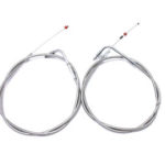 V-Twin Manufacturing Canada - 43.875  Stainless Steel Throttle and Idle Cable Set - 36-0842