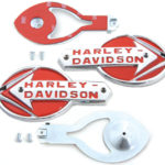 V-Twin Manufacturing Canada - Gas Tank Emblems with Red Lettering - 38-0800