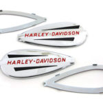 V-Twin Manufacturing Canada - Gas Tank Emblems with Red Lettering - 38-0804