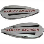 V-Twin Manufacturing Canada - OE Emblem Set with Red Lettering - 38-6696