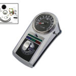 V-Twin Manufacturing Canada - Chrome Cast Dash Panel Kit with 2:1 Ratio Speedometer - 39-0914