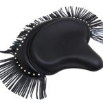 V-Twin Manufacturing Canada - Black Deluxe Solo Seat with Fringe Skirt - 47-0450