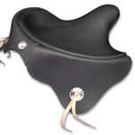 V-Twin Manufacturing Canada - Black Leather Solo Seat with Skirt - 47-0531