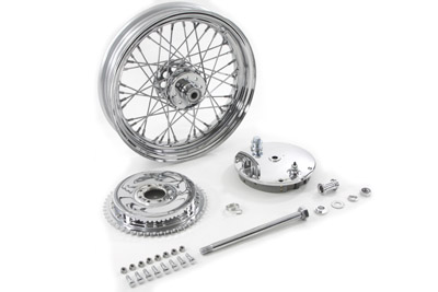 16" Wheel and Brake Drum Assembly Chrome for Harley Davidson by V-Twin