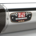 Yoshimura DUAL Exhaust Street R-77 Slip-On - Stainless Steel w/ Carbon Fibre End Cap Suzuki GSXR 1300 Hayabusa 2008-2020