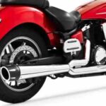 Freedom Combat 2 into 1 Exhaust Chrome Yamaha  V-Star 1300 / Tourer / Deluxe 2007-2020