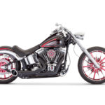 Freedom 2 Into 1 Turnout Exhaust Black Harley Davidson Softail FXST / FLST 1985-2017